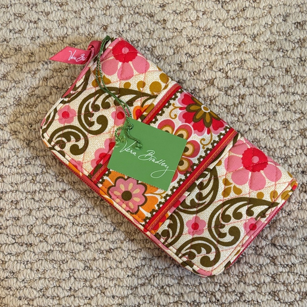 Vera Bradley Pink and Green Floral Wallet